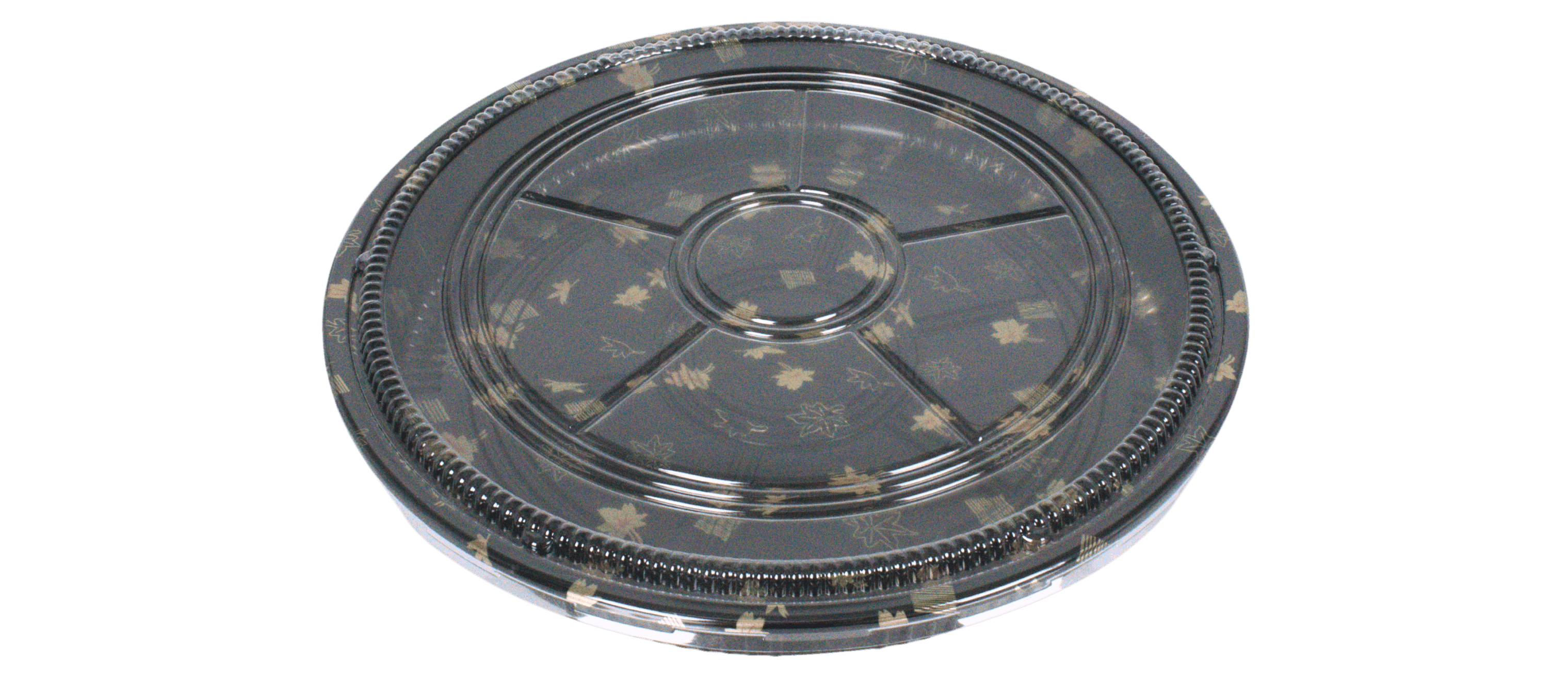 Round sushi tray closed