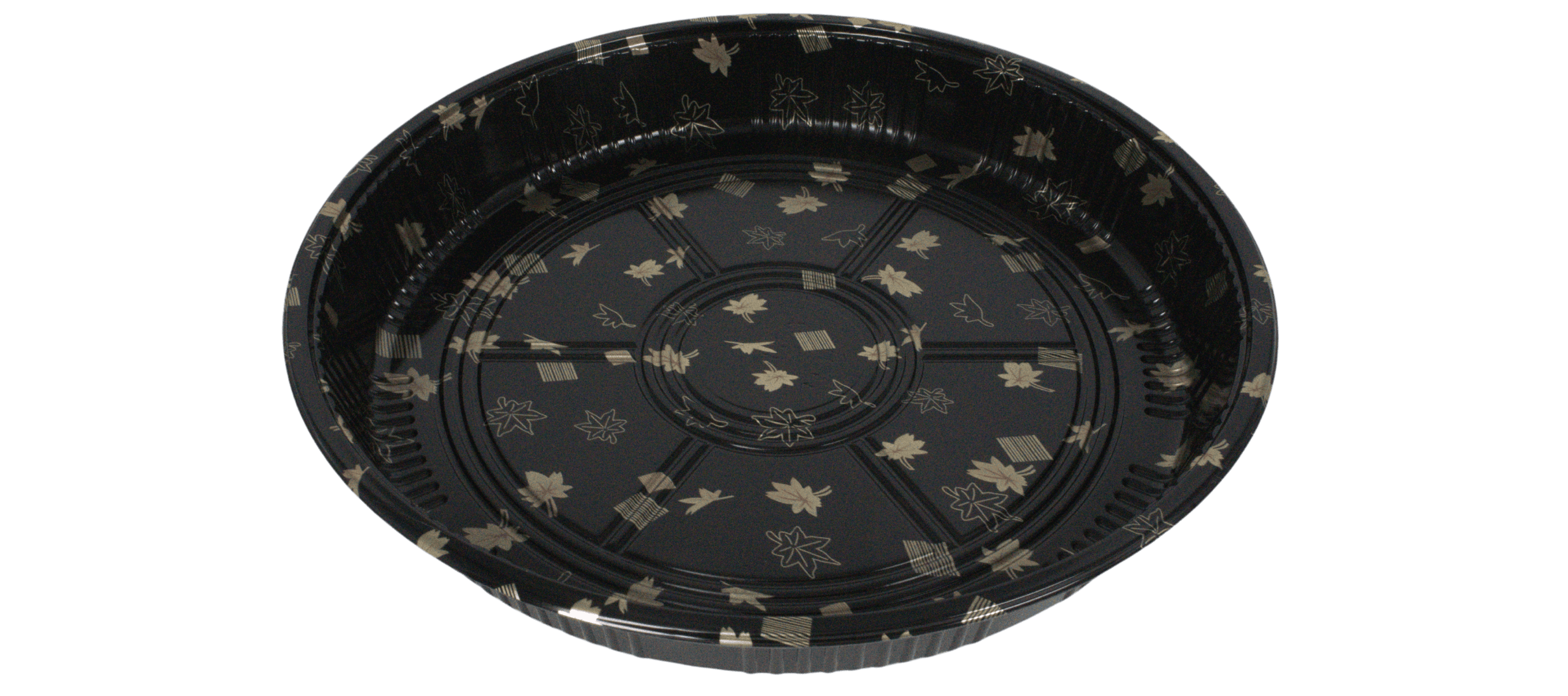 Round sushi tray open