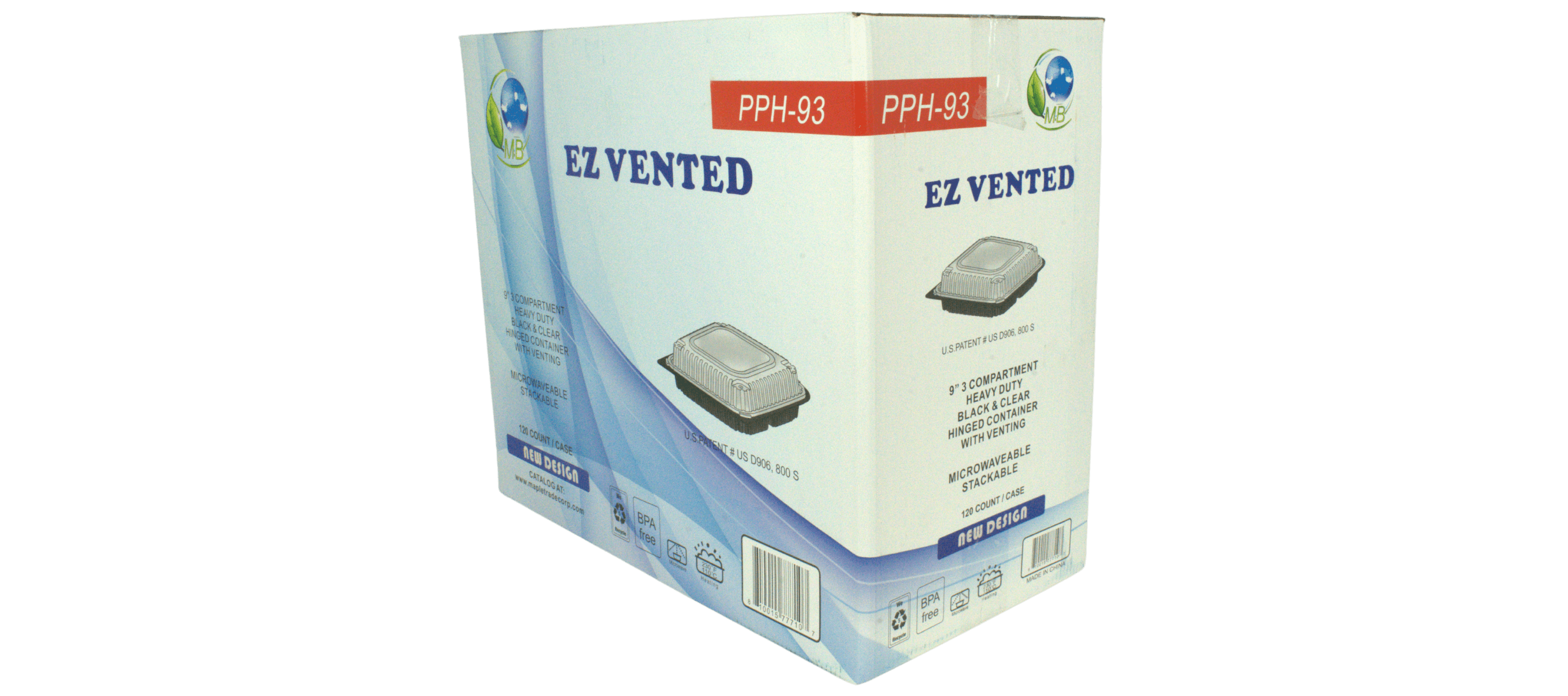 PP Hinged Clamshell Black - Clamshell Box