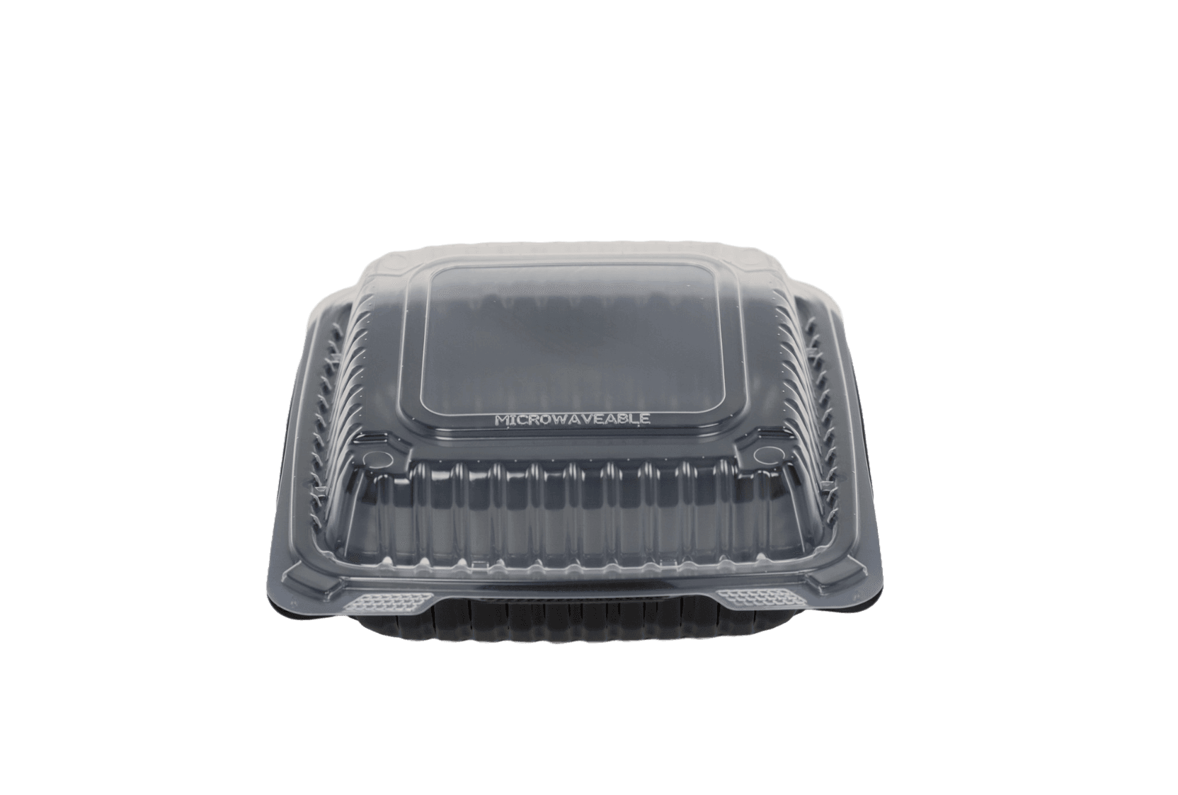 PP Hinged Vented Clamshell Black