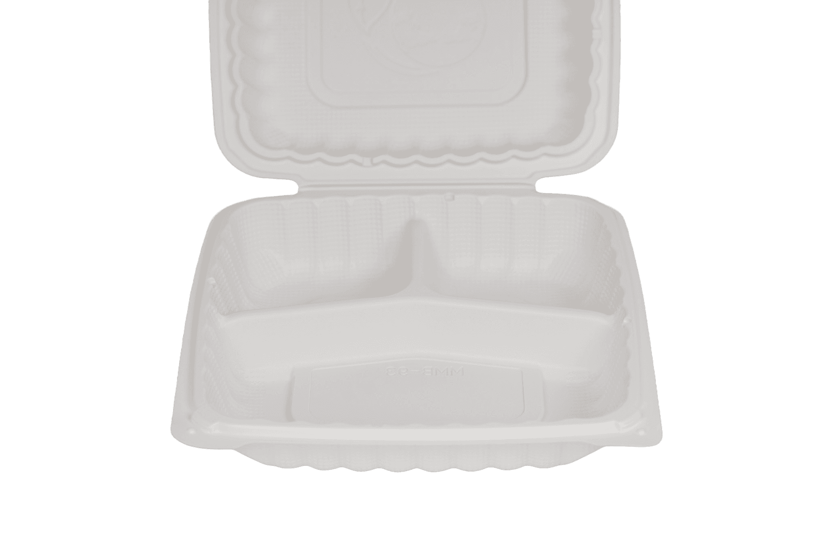 TFPP Hinged Clamshell White - Open with Compartment