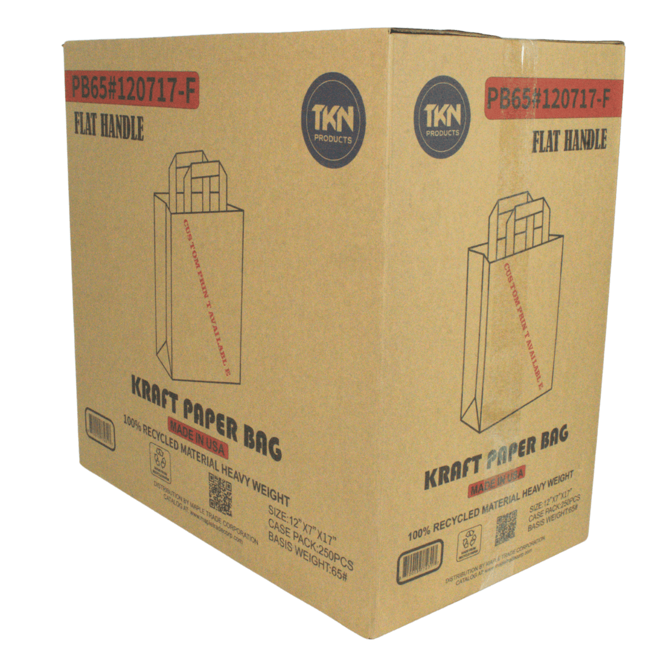 Flat handle paper bag box